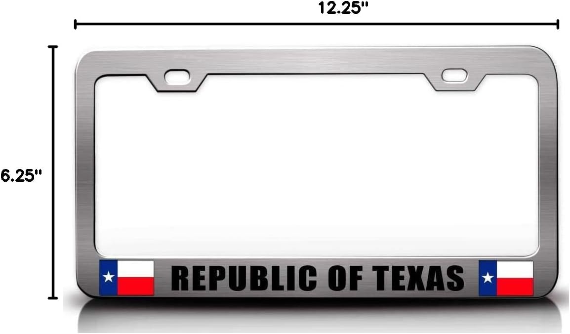 Republic of Texas Texas Flag Metal Car SUV Truck License Plate Frame Ch r98
