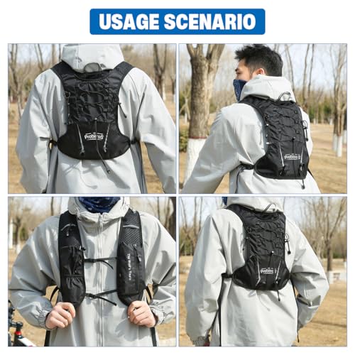 Image of Proberos 5L Hydration Backpack Vest with 2L Water Bladder, Quick Dry Nylon Mesh Pack for Men Women, Multi Pockets, Ultra Lightweight Fashion Outdoor Gear Hiking, Trail Running