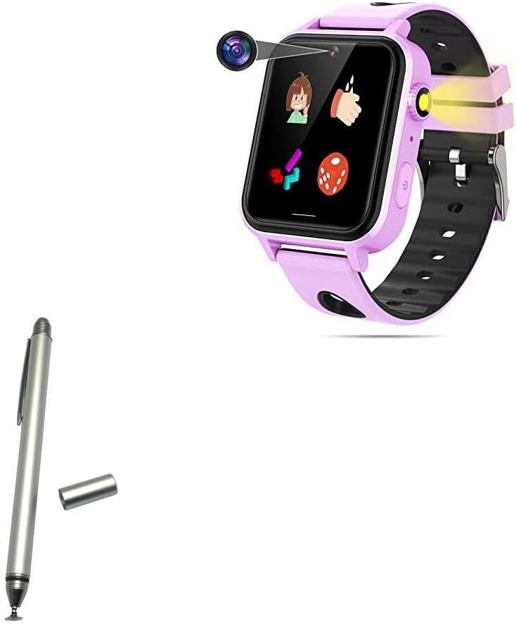 BoxWave Lápiz capacitivo compatible con Cjc Kids Game Smart Watch (1.54 pulgadas), lápiz capacitivo DualTip, punta de disco con punta de fibra,