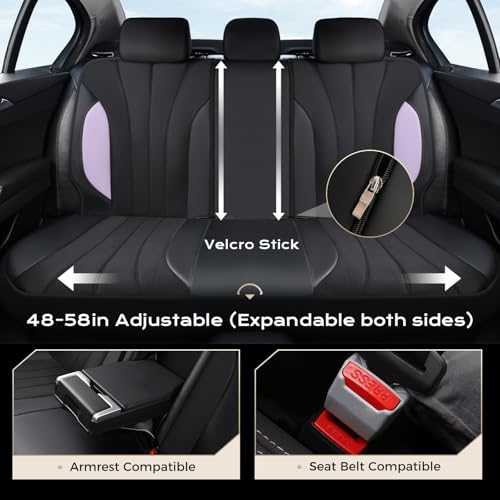 Image of Coverado Seat Covers Full Set, Automotive Car Seat Covers 5-piece, Car Protectors 5 Seats for Car, Purple Auto Seat Covers Spill-Proof Design Universal Fit for SUV, Vans, Sedan, Truck