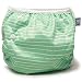Nageuret Reusable Swim Diaper, Adjustable & Stylish Fits Diaper Sizes N-5 (8-36lbs) Ultra Premium Quality For Eco-Friendly Baby Shower Gifts & Swimming Lessons (Green Stripes)
