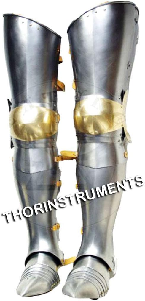 THOR INSTRUMENTS Halloween Warrior Medieval Leg Guard Armor Steel Graves Medieval Costume Rustic Vintage Home Decor Gifts