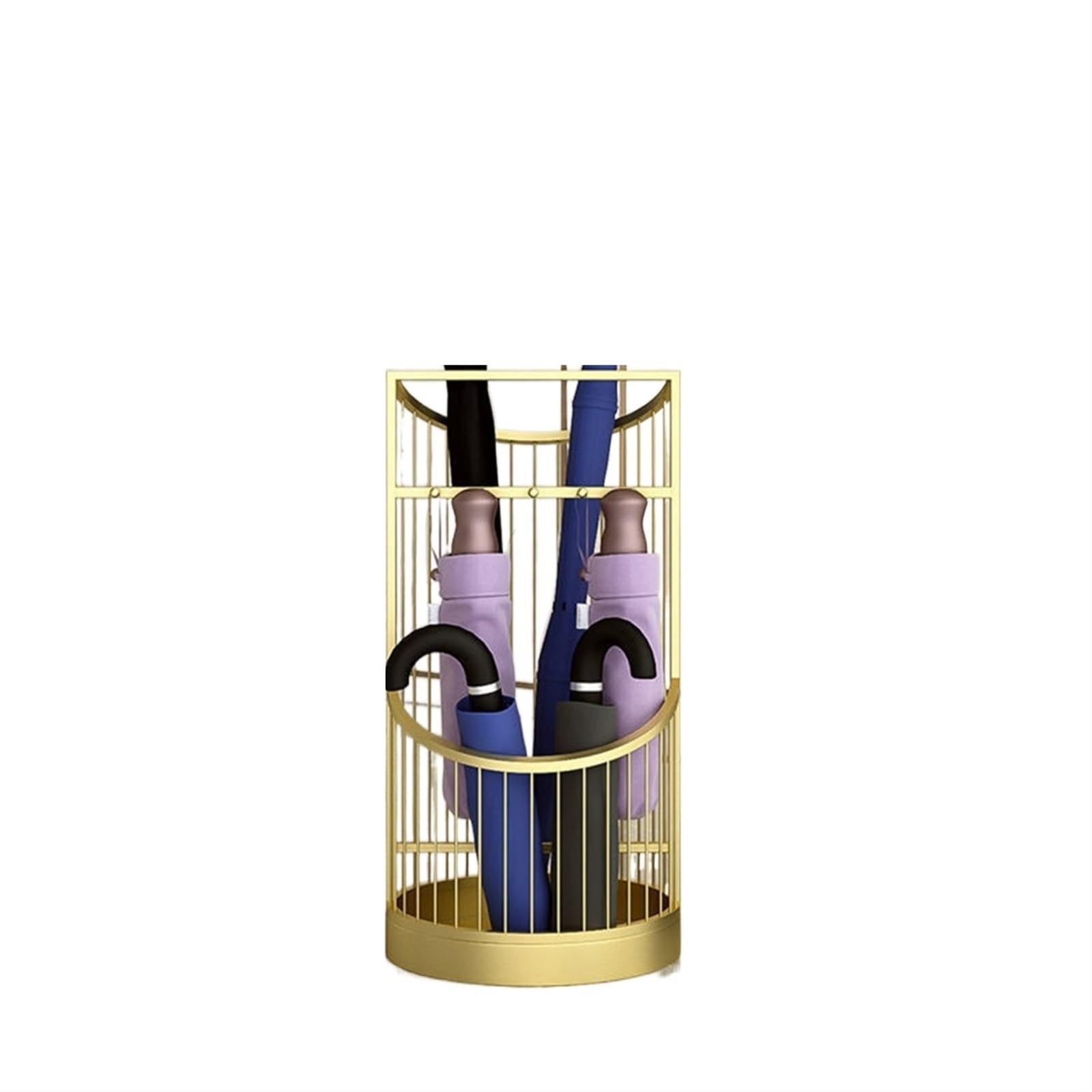 HYLYGFH Metal Umbrella Stand Holder for Home Office Hotel Lobby Commercial Use Gold Finish Iron Art Bucket with Stylish Design and Construction