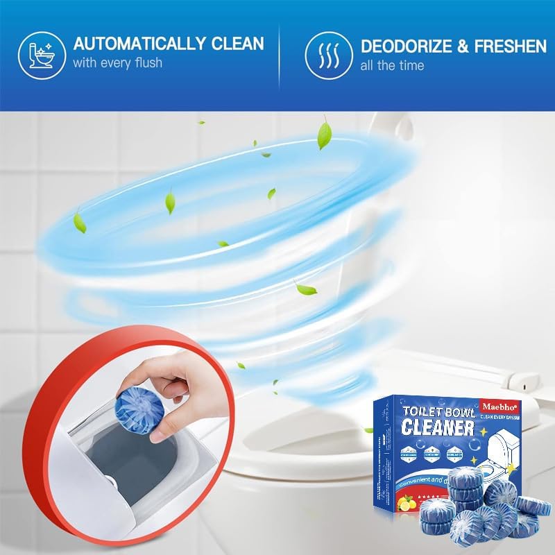 Miniatura 7 de VREOM Tabletas limpiadoras de inodoros, limpiadores automáticos de tanque de inodoro, eliminador de olores, limpieza y desodorante de inodoro,
