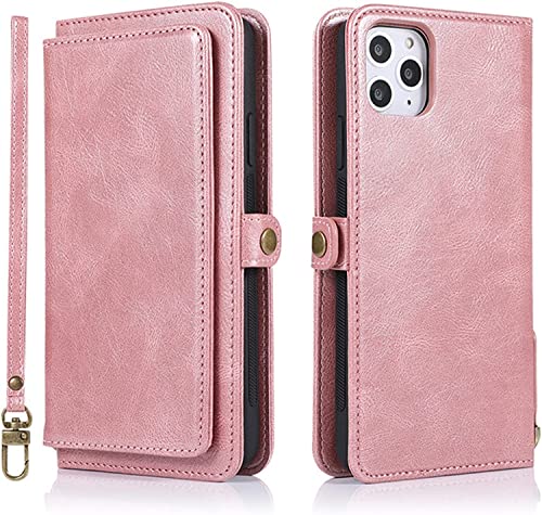 Étui pour iPhone 13 portefeuille amovible pliable et antichoc avec porte-monnaie cuir