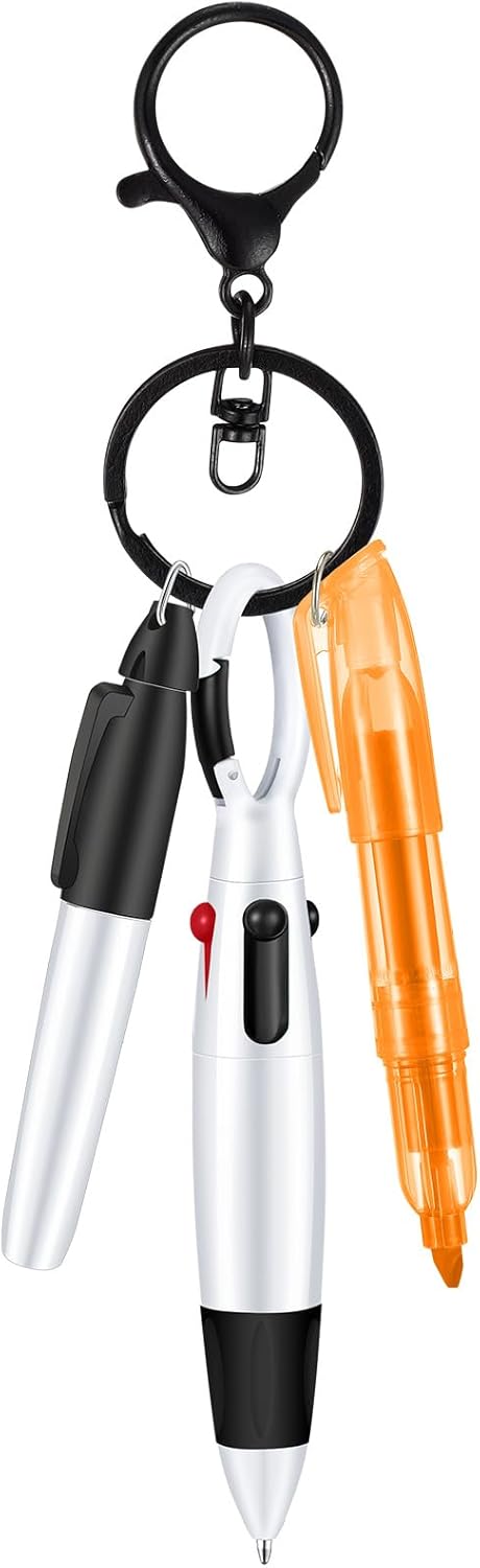 Colarr Badge Pens for Nurses, Include Tip Permanent Marker Pen Retractable Ballpoint with Nursing Keychain Clip(Black)