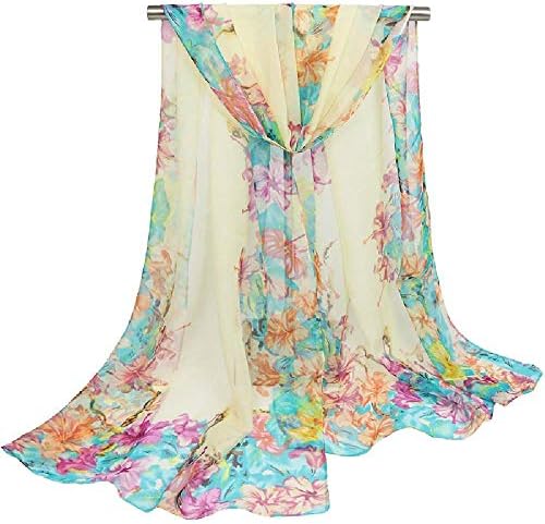Acotavie Scarfs for Women Lightweight Print Floral Pattern Scarf Shawl Fashion Scarves Sunscreen Shawls