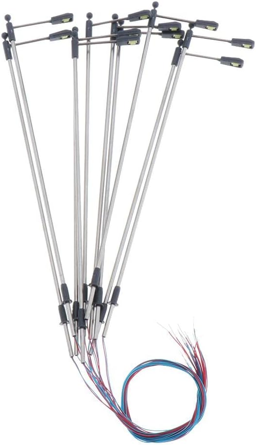 HO Scale Model Railway Street ing Kit - 10pcs LED Train Lamp Post Miniatures for Scenery Layout Decor - 1:100