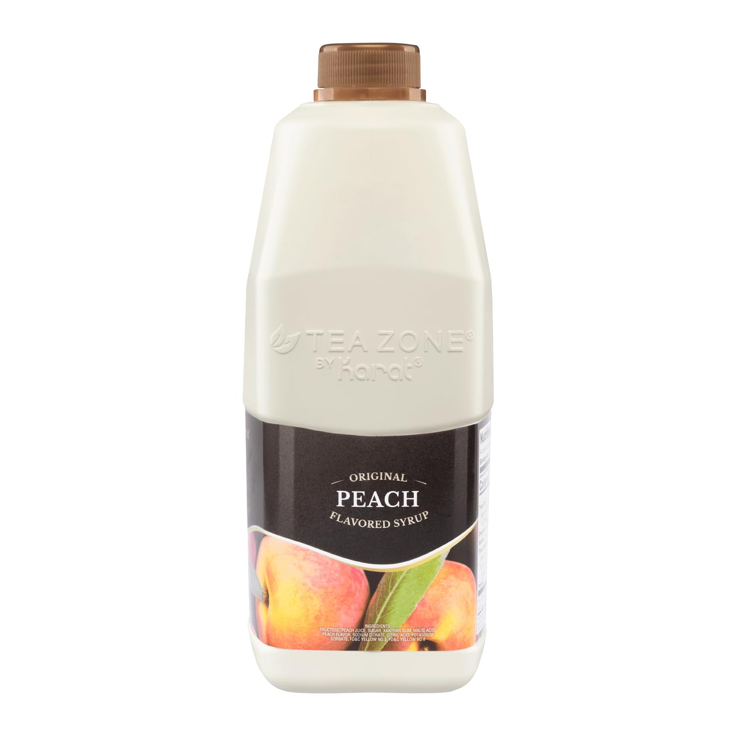 Tea Zone J1065 64 fl. oz Peach Syrup for Tea, Beverages, Sweets, Ice Cream, Cocktails Blending