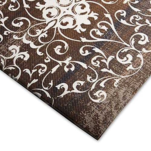 J&V TEXTILES Kitchen Mat Cushioned Anti Fatigue Floor Mat,19.6"x55", Thick Non Slip Waterproof Kitchen Rugs and Mats, Standing Mat for Kitchen,Floor,Home,Office,Desk,Sink,Laundry (Scroll)