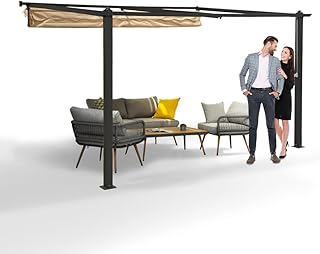 Grindi - Garten Pergola Pavillon Terrassendach Wandpergola Siros 3x4m - wasserdichtes & stabiles Sonnenschutz für Terrasse und Freistehender, Carport-Pavillon, Grillpavillon, Markise als Vordach
