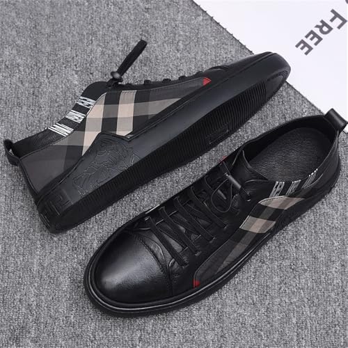 Mens Black Leather Slip on Casual Oxford Sneaker Shoes Fashion Walking Shoes for Men3