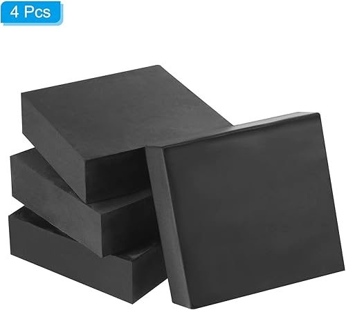 Miniatura 3 de PATIKIL Bloque de banco de goma de 4 x 4 x 1.2 pulgadas, paquete de 4 bases cuadradas de estampado para joyeros que martillan, modelan, persiguen,