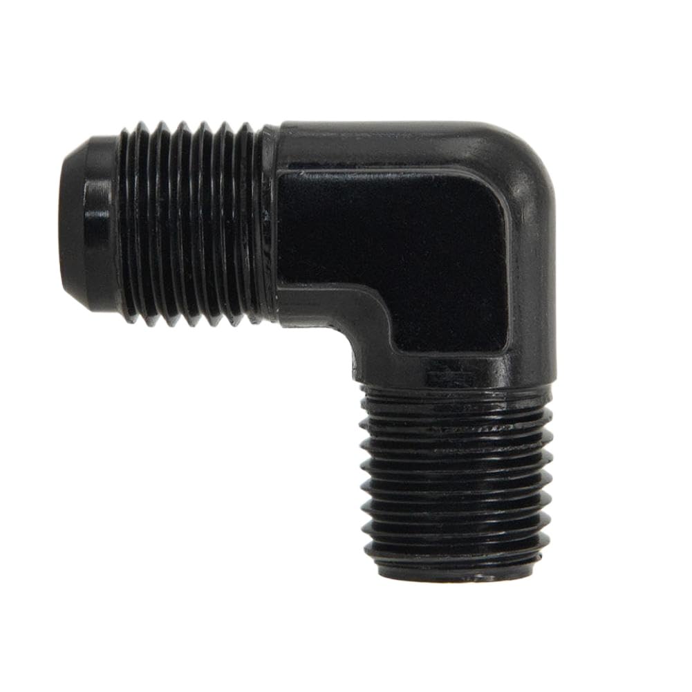 90 Degree Male Oil Hose Fitting Adapter Aluminium AN6 6AN an -6 to 1/8 1/4 NPT AN8 to 3/8 NPT(AN6-1 4)