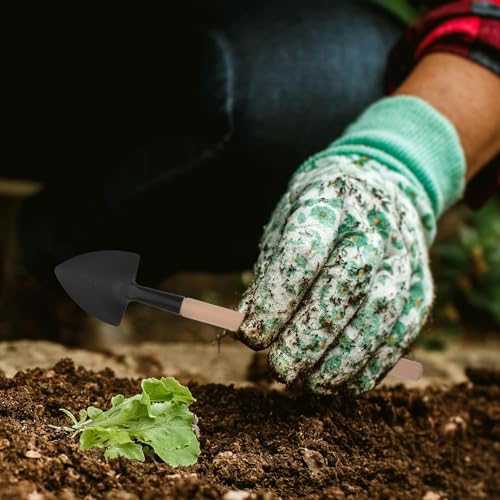 Homoyoyo Juego de Herramientas de Jardinería Manual Portátil 3 Piezas Mini para Plantar Excavar y Trasplantar Mango de Madera Kit Pequeño para Interiores y Jardinería en Macetas - imagen 9