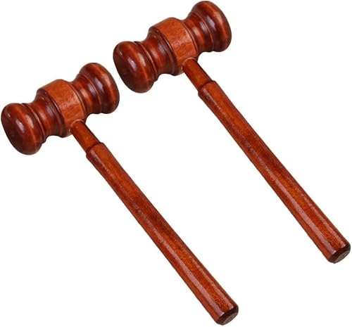 2 Pcs Wood Judge Gavels Auction Court Gavels Wooden Judge Hammers Wood Hammer Props Judge Costume Accessories for Lawyer Courtroom Desk Accessories and Workspace Organizers 3.2 x 6.7 x 17.4 cm