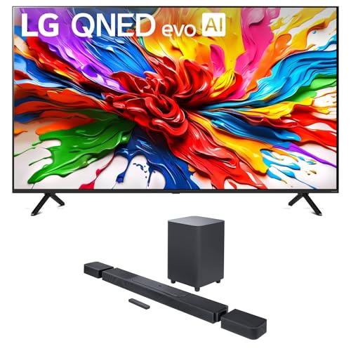 Image of LG 65QNED92AUA 65 Inch 4K QNED Mini LED evo AI Smart TV with a JBL BAR-1300X 11.1.4ch Soundbar and Subwoofer with Surround Speakers (2025)