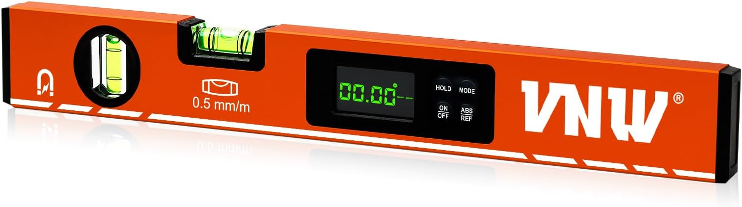 16inch Digital Level with LCD Display - Bubble Light Up Function - Multi Purpose:Magnetic Torpedo Level, Angle Finder 0-90° & 0-180° Range -Leveler Tool for Woodwork,Saw & Home Leveling (Champagne)