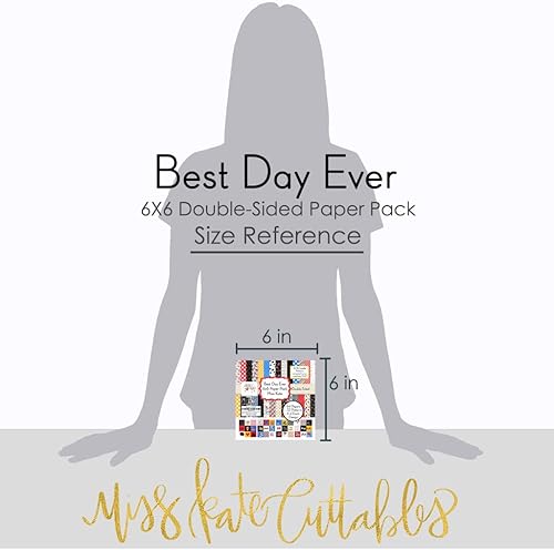 Miniatura 3 de Miss Kate - Paquete de papel con patrón de 6 x 6 pulgadas, el mejor día de la historia, para Disney World Disneyland, 64 hojas de doble cara de 6 x