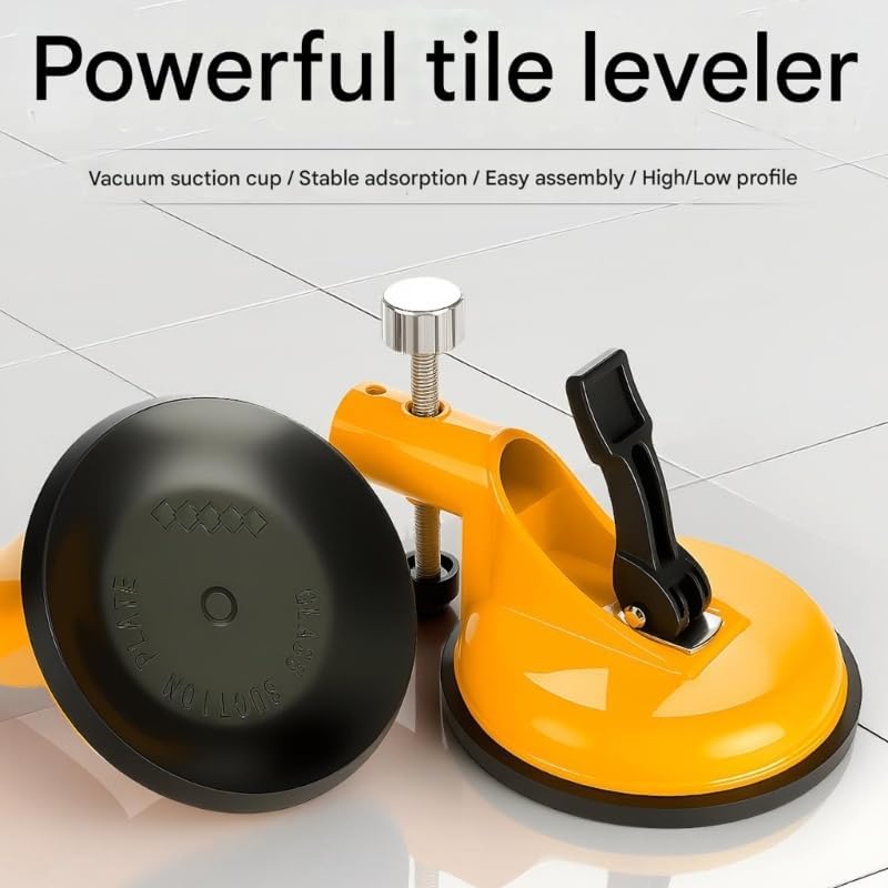 2PCS Adjustable Height Setter with Vacuum Suction Cups, Professional Countertop Leveling Tool for Granite Marble Quartz Slabs, Floor Gap Fixer for Seamless Tile Installation