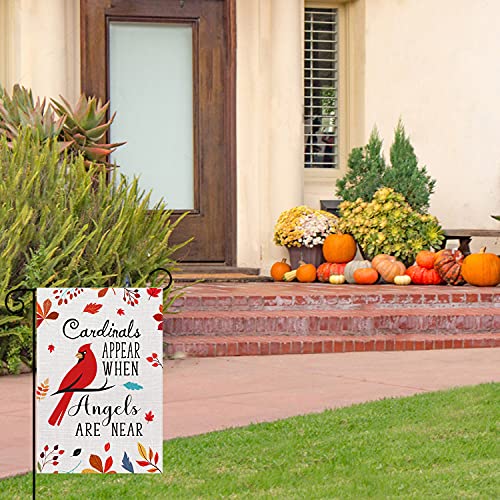 Upinlook Cardinals Appear When Angels Are Near Garden Flag Vertical Double Sided, Burlap Fall Winter Christmas Holiday Party Yard Flag Outdoor Decoration 12.5 X 18 Inch #TOP5