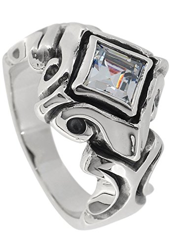 [エムズコレクション] 特 別 仕 様 アーバントライバル スクエア シルバー 925 リング 5～17号 (15号) 指輪 メンズ