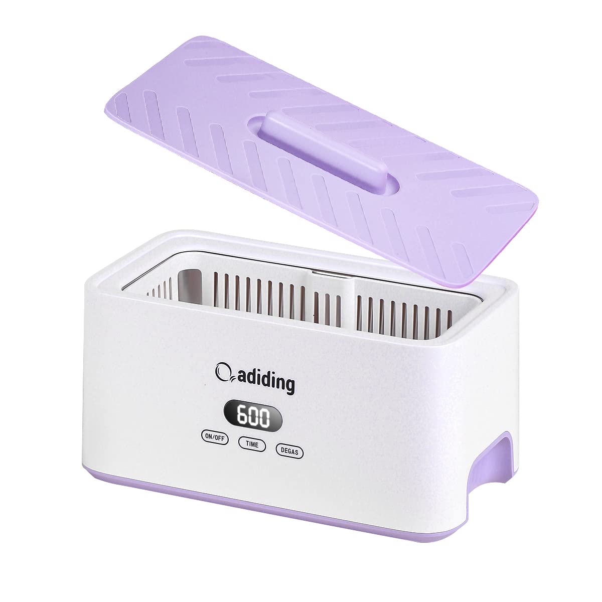 Adiding Ultrasonic Jewelry Cleaner Machine with Degas Mode, 33.8oz, 45KHz Professional Sonic Ring Cleaner with Digital Timer Touch Control for Glasses Coins Diamond Earrings Necklaces Denture Retainer