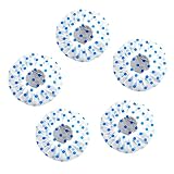 5 Pcs Waterproof Shower Caps, Elastic PVC Plastic Bathing Hair Cap Reusable Bathing Hair Cap with Fl