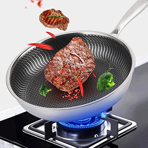 Casserole à frire en acier inoxydable 304 de 28cm avec structure en nid d'abeille double face - 2