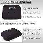 Big Hippo Camping Pillow for Sleeping - Memory Foam Travel Pillow Nap Pillow with Removable Pillow Cover,Soft Small Pillow (Black)