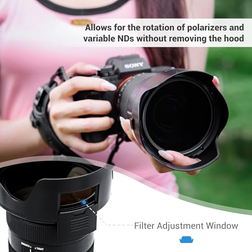 Image of JJC ALC-SH168 Lens Hood for Sony FE 24-70mm F2.8 GM II Lens(Not for Sigma) | ALCSH168 Lens Hood for Sony SEL2470GM2, Bayonet, Reversible, Allows to Attach 82mm Filter & Lens Cap