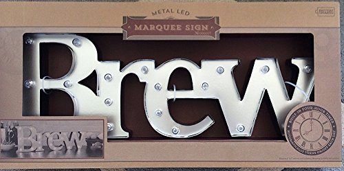 Brew - Illuminated Marquee Word Sign - Metal 16-In X 6-In #TOP1