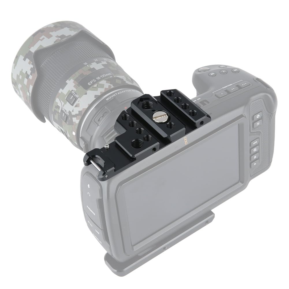 NICEYRIG Top Plate for BMPCC 4K&6K for Blackmagic Pocket Cinema Camera Mounting Plate with NATO Rail Cold Shoe - 373