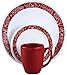 Corelle Livingware 16-Piece Dinnerware Set, Bandhani, Service for 4