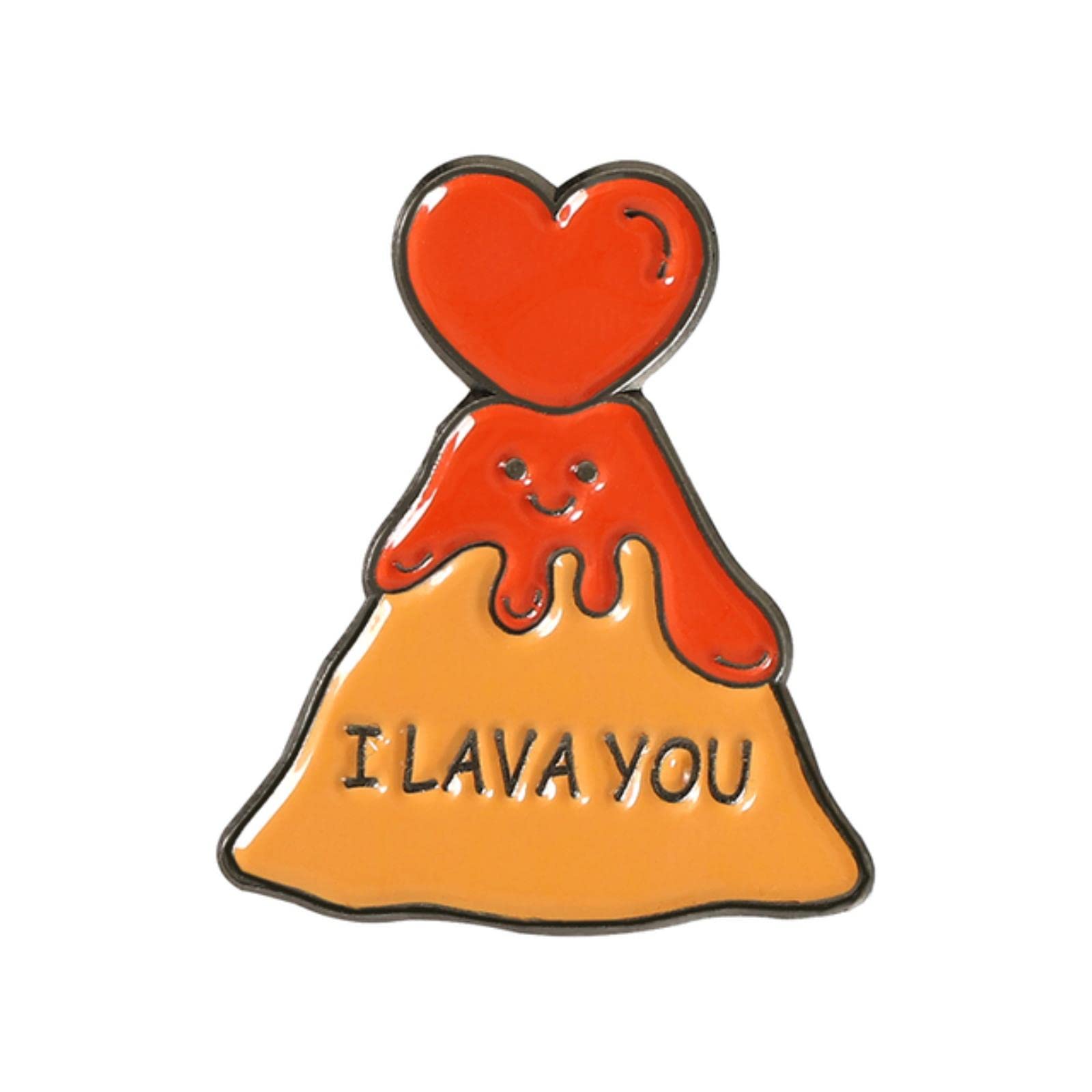 Cartoon Letter Ribbon Badge Volcano Aloe Vera Shaped Painted Alloy Badge Brooch