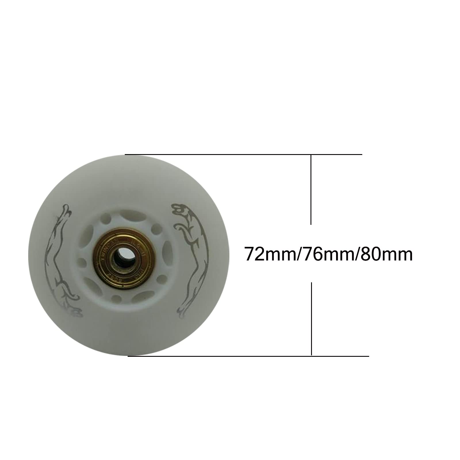 Genérico Ruedas de Repuesto para Patines en Línea Exterior Interior Ruedas de Repuesto Resistentes Al Desgaste con Led Intermitentes de mm, 72 mm, 76 mm Y 80 mm, Paquete de 8, 90 A, con Rodamientos