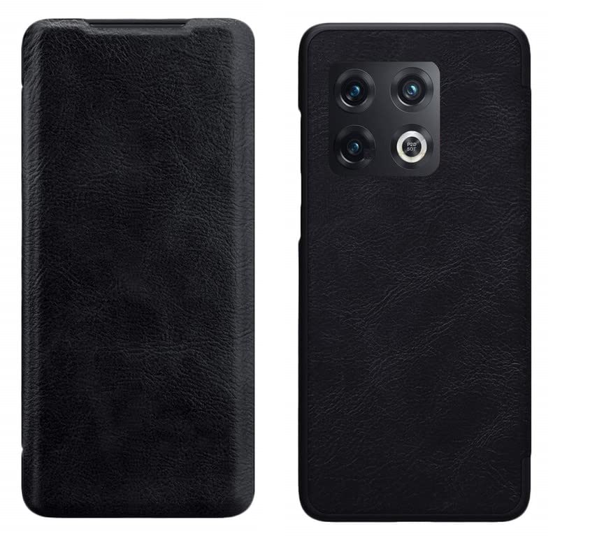 Image of WHITBULL Royal Leather Magnetic Flip case Compatible with OnePlus 10 Pro /One Plus 10 Pro Black
