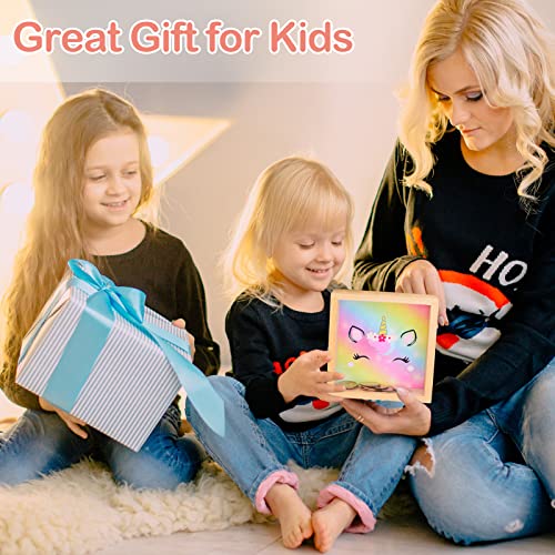 Piggy Bank Girls, Wooden Piggy Bank For Kids Unicorn Money Bank Coin Bank With Diy Letter Stickers,Rainbow #TOP6