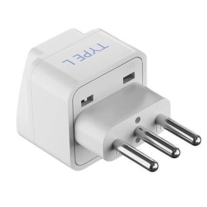 Ceptics India to Italy, Libya, Chile & More (Type L) Travel Adapter Plug - CE Certified - RoHS Compliant (GP-12A)
