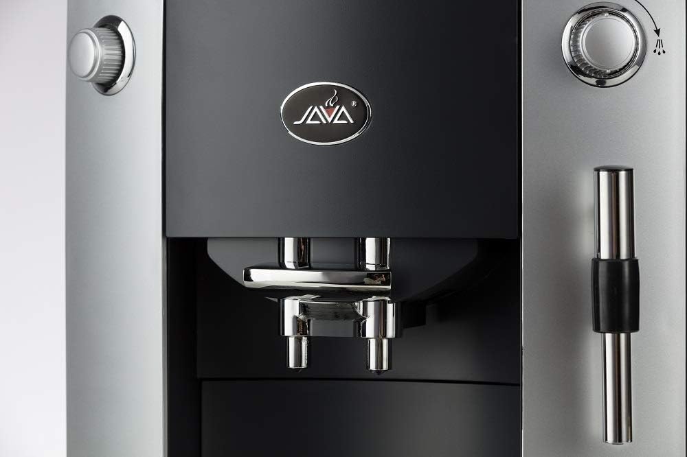 Close-up of the coffee spout and drip tray on the JAVA WSD18-010A