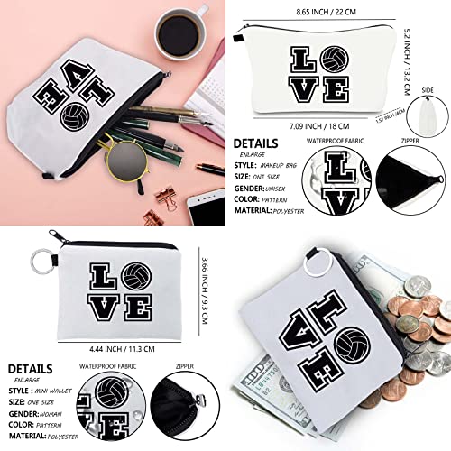Sweet Unicorn Small Makeup Bag For Women Cosmetic Pouch With Coin Purses, Love Pattern 2Pcs Set Travel Bags Cosmetic Brush Organizer (Love7710) #TOP2