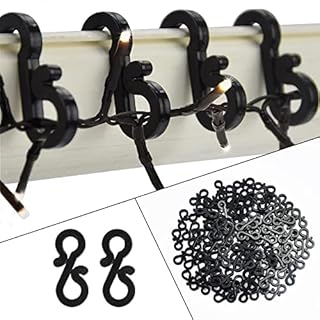 Vikdio 30 Pcs Black Gutter Hooks for Securing Outdoor String Lights, Gutter Hook Ideal for Hanging Meteor Shower Icicle Lights on Wedding Christmas Halloween Garden Tree Home Decor
