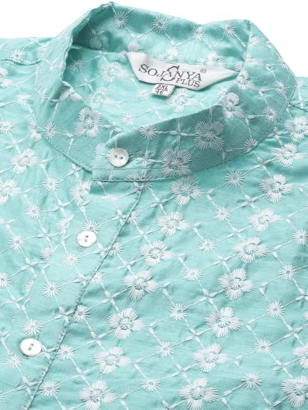 Image of SOJANYA (Since 1958, Men's Silk Blend Grey Kurta Pyjama & Silk Blend Jacket Combo