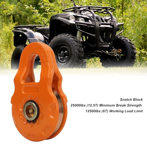 Seilrolle mit 6 Tonnen – 11339,8 kg schweres Du-Winde-Zubehör für Traktoren, Truc, ATV, UTV, professionelle Off-Road-Recovery AR atch Block für effiziente Erholung