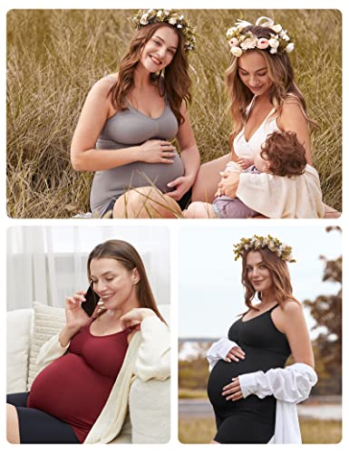 Women's Maternity Nursing Top Breastfeeding Tank Top Tee Shirt Pregnancy Shirt Navy,Blue,Red M #TOP4