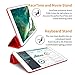 DTTO for iPad Mini 5th Generation Case and iPad Mini 4 Case, Ultra Slim Lightweight Trifold Smart Shell with Soft TPU Back Cover, Auto Sleep/Wake, Red