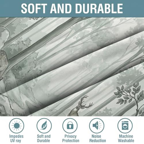 Rideau occultant thermiques anti chaleur gris-vert lot de 2 rideaux salon chambre 140x240