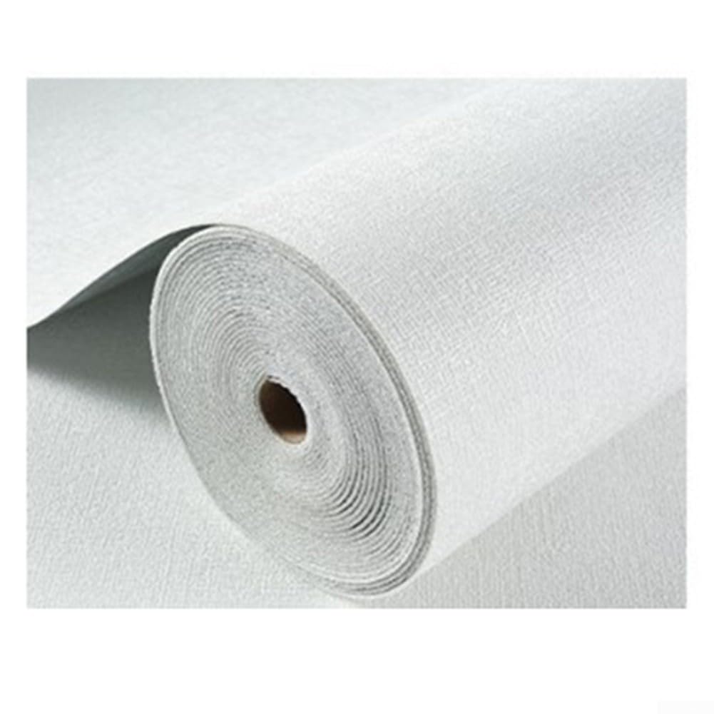 Waterproof Self-Adhesive Wallpaper Roll Soundproof Thermal Insulation Wall Sticker Installation No Fading Moisture-Proof Home Decor 50X300cm White Beige Blue Pink(White)