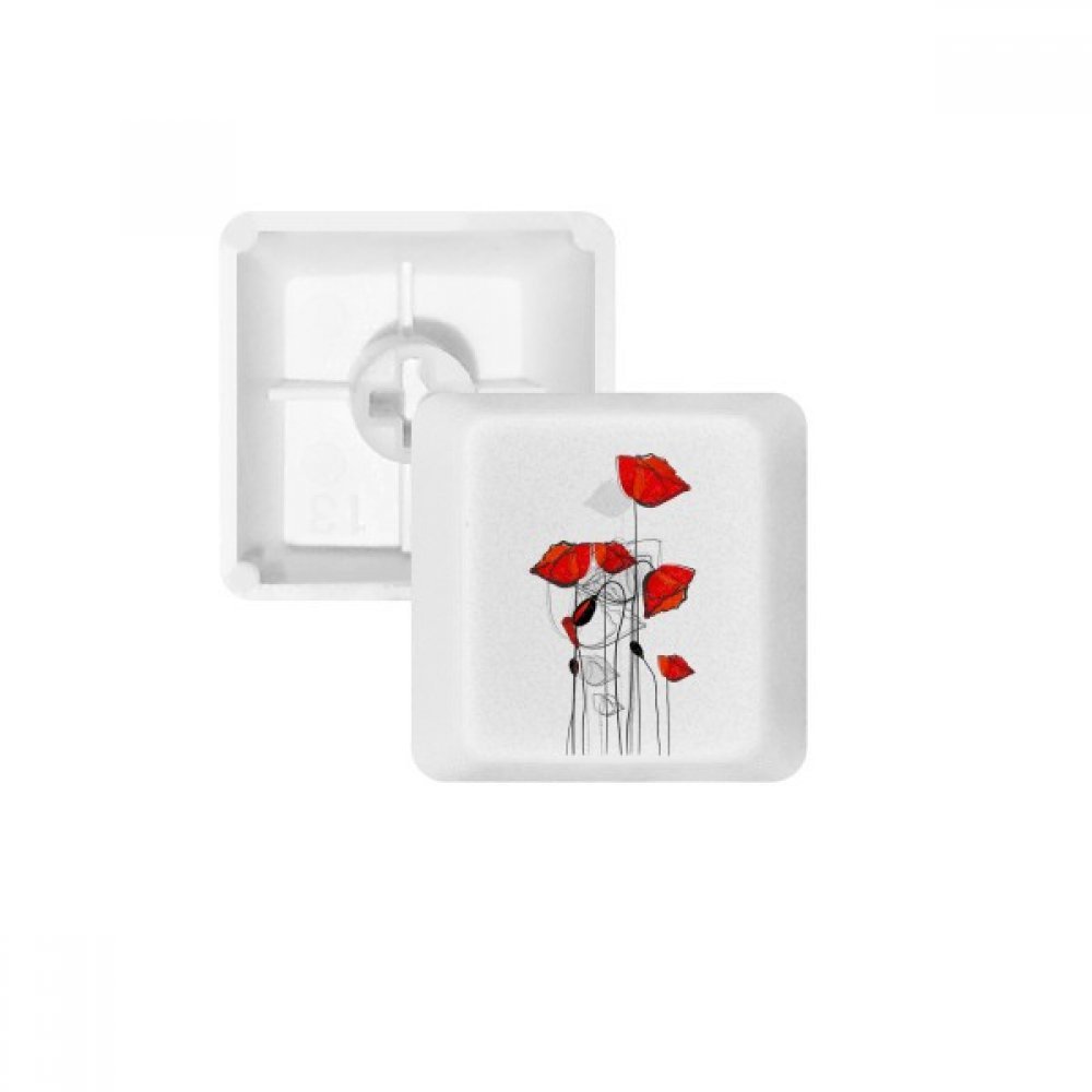 Teclas de Teclado Mecánico Flores Rojas de Amapola PBT OEM 4