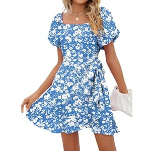 SAMPEEL Womens Summer Dresses Square Nec...